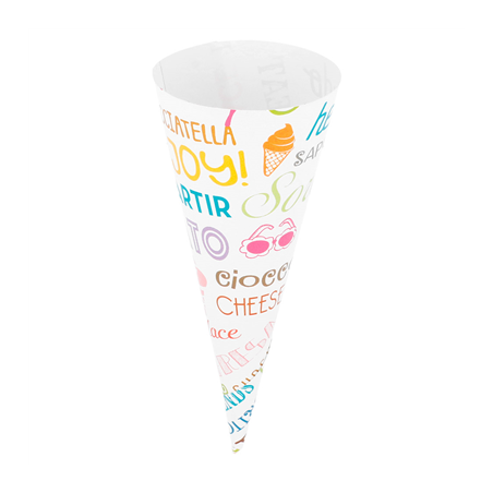 Image CÔNES GLACES 'PAROLE'  Ø 4,1x10,4 CM BLANC PAPIER (2000 UNITÉ) #1