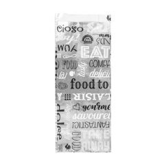Image SACHETS POUR SANDWICHES 'PAROLE' 35+20 G/M2 9+4x22 CM ARGENTE PARCHEMIN + ALUMINIUM (500 UNITÉ) #1