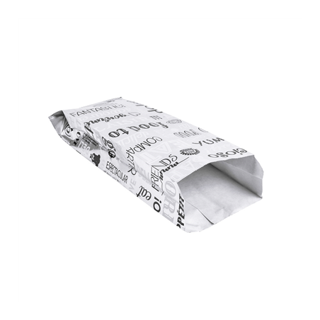 SACHETS POUR SANDWICHES 'PAROLE' 35+20 G/M2 9+4x22 CM ARGENTE PARCHEMIN + ALUMINIUM (500 UNITÉ)