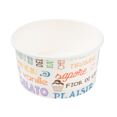 Image POTS À GLACES 'PAROLE' 180 ML 250 + 18 PE G/M2 Ø 8,7x5,2 CM BLANC CARTON (2000 UNITÉ) #1