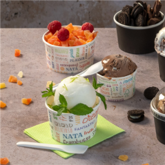 Image POTS À GLACES 'PAROLE' 180 ML 250 + 18 PE G/M2 Ø 8,7x5,2 CM BLANC CARTON (2000 UNITÉ) #4