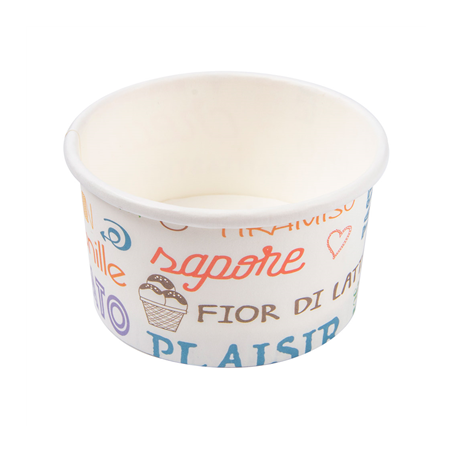 Image POTS À GLACES 'PAROLE' 70 ML 210 + 18 PE G/M2 Ø6,5x3,9 CM BLANC CARTON (2000 UNITÉ) #1