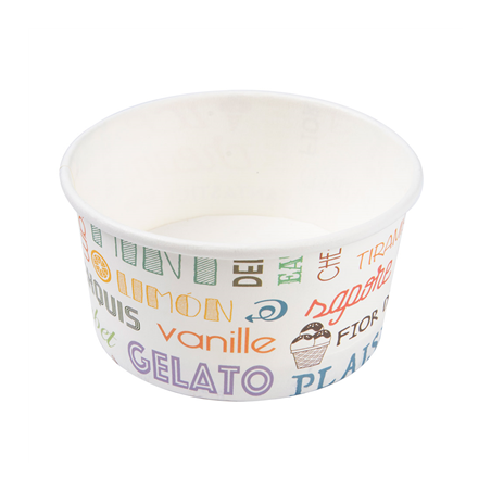 Image POTS À GLACES 'PAROLE' 150 ML 250 + 18 PE G/M2 Ø8,5x4,5 CM BLANC CARTON (2000 UNITÉ) #1