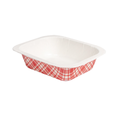 Image BARQUETTES THERMO FIXANTES GN1/8 'VICHY' 505 ML 360 G/M2 + 25G/M2 PET 16,1x12,9x4,3 CM BLANC CARTON (720 UNITÉ) #1