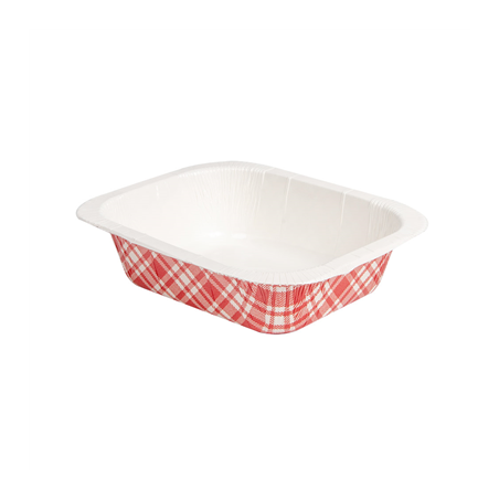 Image BARQUETTES THERMO FIXANTES GN1/8 'VICHY' 505 ML 360 G/M2 + 25G/M2 PET 16,1x12,9x4,3 CM BLANC CARTON (720 UNITÉ) #1