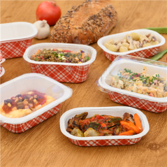 Image BARQUETTES THERMO FIXANTES GN1/8 'VICHY' 505 ML 360 G/M2 + 25G/M2 PET 16,1x12,9x4,3 CM BLANC CARTON (720 UNITÉ) #5