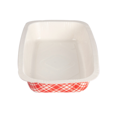 Image BARQUETTES THERMO FIXANTES GN1/4 'VICHY' 1210 ML 430 G/M2 + 25G/M2 PET 26,3x16x4,5 CM BLANC CARTON (400 UNITÉ) #3