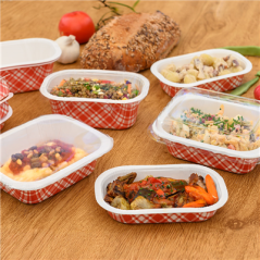 Image BARQUETTES THERMO FIXANTES GN1/4 'VICHY' 1210 ML 430 G/M2 + 25G/M2 PET 26,3x16x4,5 CM BLANC CARTON (400 UNITÉ) #5