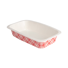 Image BARQUETTES THERMO FIXANTES GN1/4 'VICHY' 1450 ML 430 G/M2 + 25G/M2 PET 26,3x16x5,5 CM BLANC CARTON (360 UNITÉ) #1