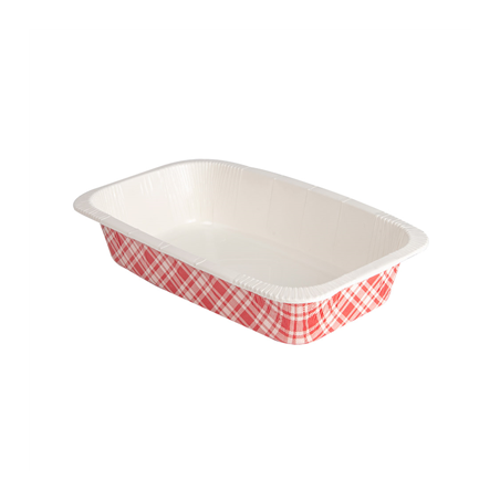 Image BARQUETTES THERMO FIXANTES GN1/4 'VICHY' 1450 ML 430 G/M2 + 25G/M2 PET 26,3x16x5,5 CM BLANC CARTON (360 UNITÉ) #1