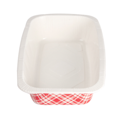 Image BARQUETTES THERMO FIXANTES GN1/4 'VICHY' 1450 ML 430 G/M2 + 25G/M2 PET 26,3x16x5,5 CM BLANC CARTON (360 UNITÉ) #3