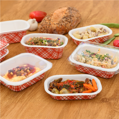 Image BARQUETTES THERMO FIXANTES GN1/4 'VICHY' 1450 ML 430 G/M2 + 25G/M2 PET 26,3x16x5,5 CM BLANC CARTON (360 UNITÉ) #5