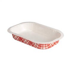 Image BARQUETTES THERMO FIXANTES 'VICHY' 240 ML 390 G/M2 + 25G/M2 PET 16x10x2,5 CM BLANC CARTON (1200 UNITÉ) #1