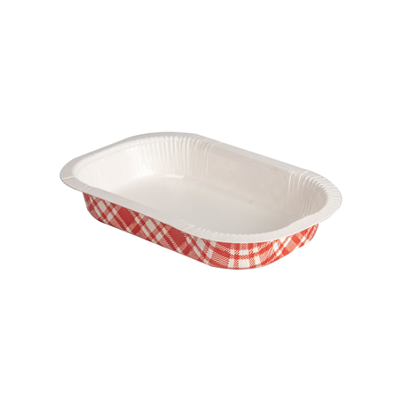 Image BARQUETTES THERMO FIXANTES 'VICHY' 240 ML 390 G/M2 + 25G/M2 PET 16x10x2,5 CM BLANC CARTON (1200 UNITÉ) #1