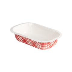 Image BARQUETTES THERMO FIXANTES 'VICHY' 325 ML 390 G/M2 + 25G/M2 PET 16x10x3,5 CM BLANC CARTON (1000 UNITÉ) #1