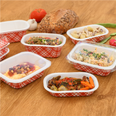 Image BARQUETTES THERMO FIXANTES 'VICHY' 405 ML 390 G/M2 + 25G/M2 PET 16x10x4,5 CM BLANC CARTON (1000 UNITÉ) #4