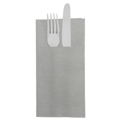 Image SERVIETTES KANGOUROU 'ECOLABEL - DOUBLE POINT' 18 G/M2 39x40 CM GRIS OUATE (1400 UNITÉ) #1