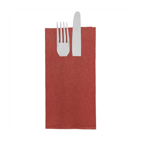 Image SERVIETTES KANGOUROU 'ECOLABEL - DOUBLE POINT' 18 G/M2 39x40 CM BORDEAUX OUATE (1400 UNITÉ) #1