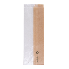 Image SACHETS POUR SANDWICHES AVEC FENÊTRE ECO 'CORNER WINDOW' 40 G/M2 9+5,5x26 CM NATUREL PARCH.INGRAISSABLE (250 UNITÉ) #1