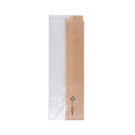 Image SACHETS POUR SANDWICHES AVEC FENÊTRE ECO 'CORNER WINDOW' 40 G/M2 9+5,5x26 CM NATUREL PARCH.INGRAISSABLE (250 UNITÉ) #1