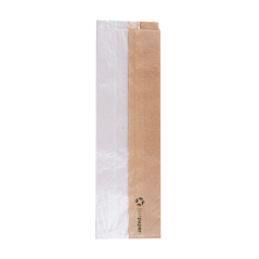 Image SACHETS POUR SANDWICHES AVEC FENÊTRE ECO 'CORNER WINDOW' 40 G/M2 9+5,5x30 CM NATUREL PARCH.INGRAISSABLE (250 UNITÉ) #1