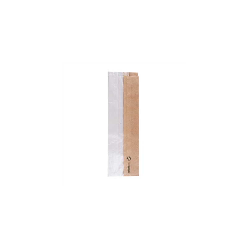 SACHETS POUR SANDWICHES AVEC FENÊTRE ECO 'CORNER WINDOW' 40 G/M2 9+5,5x30 CM NATUREL PARCH.INGRAISSABLE (250 UNITÉ)