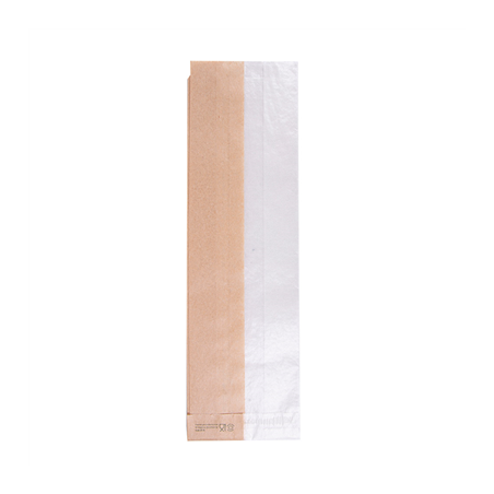SACHETS POUR SANDWICHES AVEC FENÊTRE ECO 'CORNER WINDOW' 40 G/M2 9+5,5x30 CM NATUREL PARCH.INGRAISSABLE (250 UNITÉ)