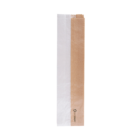 Image SACHETS POUR SANDWICHES AVEC FENÊTRE ECO 'CORNER WINDOW' 40 G/M2 9+5,5x38 CM NATUREL PARCH.INGRAISSABLE (250 UNITÉ) #1