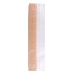 SACHETS POUR SANDWICHES AVEC FENÊTRE ECO 'CORNER WINDOW' 40 G/M2 9+5,5x38 CM NATUREL PARCH.INGRAISSABLE (250 UNITÉ)