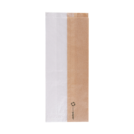 Image SACHETS POUR SANDWICHES AVEC FENÊTRE ECO 'CORNER WINDOW' 40 G/M2 12+6x30 CM NATUREL PARCH.INGRAISSABLE (250 UNITÉ) #1