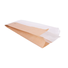 Image SACHETS POUR SANDWICHES AVEC FENÊTRE ECO 'CORNER WINDOW' 40 G/M2 12+6x30 CM NATUREL PARCH.INGRAISSABLE (250 UNITÉ) #3