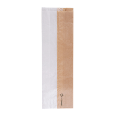 Image SACHETS POUR SANDWICHES AVEC FENÊTRE ECO 'CORNER WINDOW' 40 G/M2 12+6x38 CM NATUREL PARCH.INGRAISSABLE (250 UNITÉ) #1