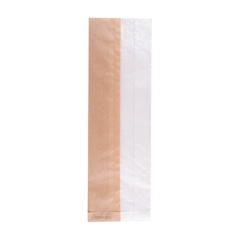 SACHETS POUR SANDWICHES AVEC FENÊTRE ECO 'CORNER WINDOW' 40 G/M2 12+6x38 CM NATUREL PARCH.INGRAISSABLE (250 UNITÉ)