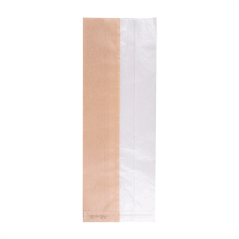 SACHETS POUR SANDWICHES AVEC FENÊTRE ECO 'CORNER WINDOW' 40 G/M2 14+8x38 CM NATUREL PARCH.INGRAISSABLE (250 UNITÉ)