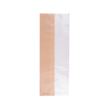 SACHETS POUR SANDWICHES AVEC FENÊTRE ECO 'CORNER WINDOW' 40 G/M2 14+8x38 CM NATUREL PARCH.INGRAISSABLE (250 UNITÉ)
