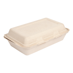 Image COQUILLES "L" 'BIONIC' 1 L 16x24x7,5 CM NATUREL BAGASSE (400 UNITÉ) #1