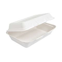 Image COQUILLES "L" 'BIONIC' 1 L 16x24x7,5 CM BLANC BAGASSE (400 UNITÉ) #1