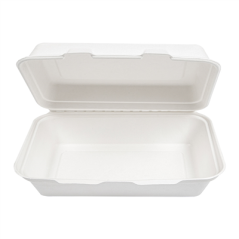 Image COQUILLES "L" 'BIONIC' 1 L 16x24x7,5 CM BLANC BAGASSE (400 UNITÉ) #3