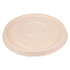 Image COUVERCLES BAS POUR SALADIERS 231.25/215.04 'BIONIC'  Ø16x1,2 CM NATUREL BAGASSE (600 UNITÉ) #1