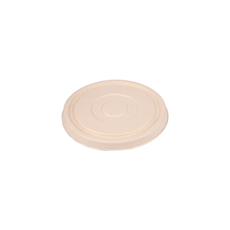 COUVERCLES BAS POUR SALADIERS 231.25/215.04 'BIONIC'  Ø16x1,2 CM NATUREL BAGASSE (600 UNITÉ)