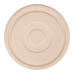 COUVERCLES BAS POUR SALADIERS 231.25/215.04 'BIONIC'  Ø16x1,2 CM NATUREL BAGASSE (600 UNITÉ)