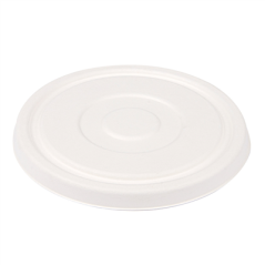 Image COUVERCLES BAS POUR SALADIERS 231.26/224.32 'BIONIC'  Ø16x1,2 CM BLANC BAGASSE (600 UNITÉ) #1
