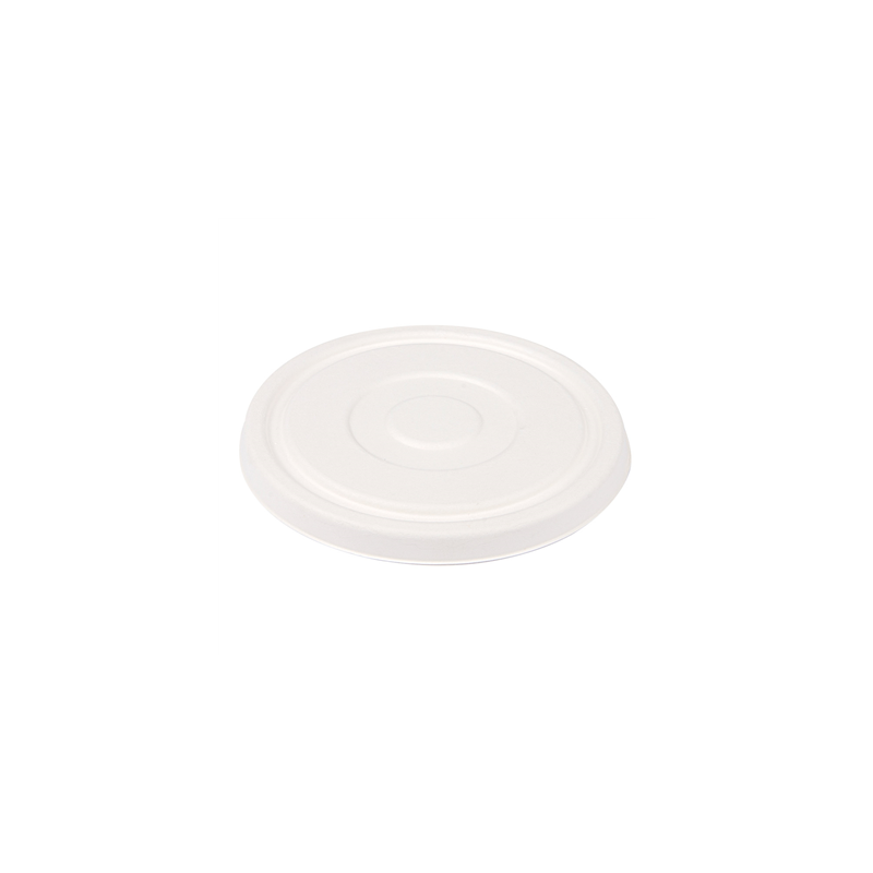 COUVERCLES BAS POUR SALADIERS 231.26/224.32 'BIONIC'  Ø16x1,2 CM BLANC BAGASSE (600 UNITÉ)
