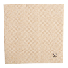 Image SERVIETTES ECOLABEL 'DOUBLE POINT' 19 G/M2 30x30 CM NATUREL OUATE RECYCLÉE (1800 UNITÉ) #1