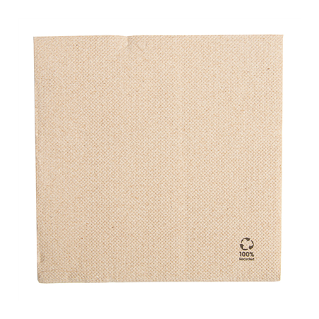 Image SERVIETTES ECOLABEL 'DOUBLE POINT' 19 G/M2 30x30 CM NATUREL OUATE RECYCLÉE (1800 UNITÉ) #1