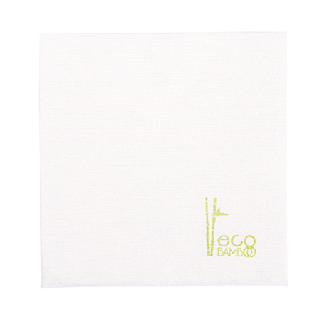 Image SERVIETTES 'ECO-BAMBOO' 70 G/M2 20x20 CM BLANC BAMBOU (3600 UNITÉ) #1