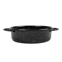 MINI SAUTOIRS ÉMAILLÉE  Ø13x4 CM NOIR ACIER (6 UNITÉ)