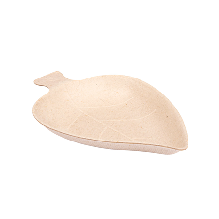 Image RÉCIPIENT FEUILLE 'BIONIC'  9x6x1,2 CM NATUREL BAGASSE (1000 UNITÉ) #1