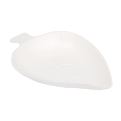 Image RÉCIPIENT FEUILLE 'BIONIC' 9x6x1,2 CM BLANC BAGASSE (1000 UNITÉ) #1