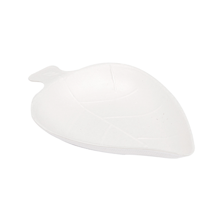 Image RÉCIPIENT FEUILLE 'BIONIC'  9x6x1,2 CM BLANC BAGASSE (1000 UNITÉ) #1